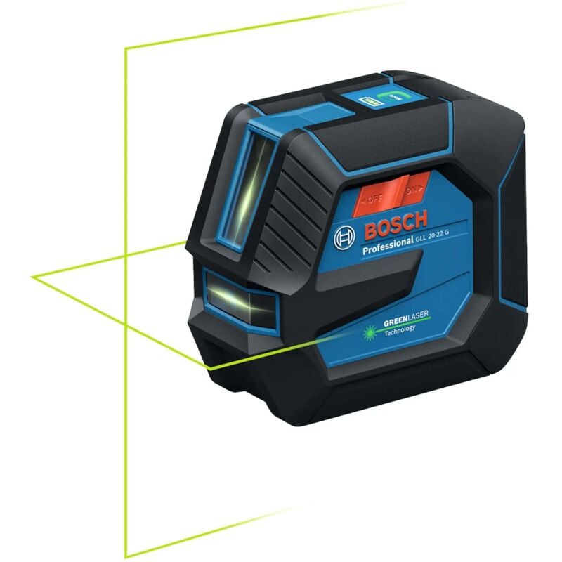 foto del prodotto laser di linea gll 20 22 g bosch con 4 batterie da 1,5 v treppiede bt 150 custodia per il trasporto 0601065601