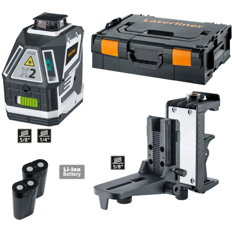 foto del prodotto laserliner x2 laser pro laser a linee incrociate in l boxx 136