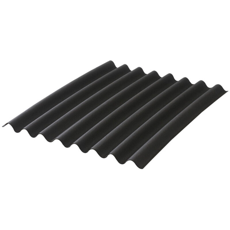 foto del prodotto lastra bituminosa ondulata l 2 m l 0,86 m colore nero, larghezza 86 cm, lunghezza 2m