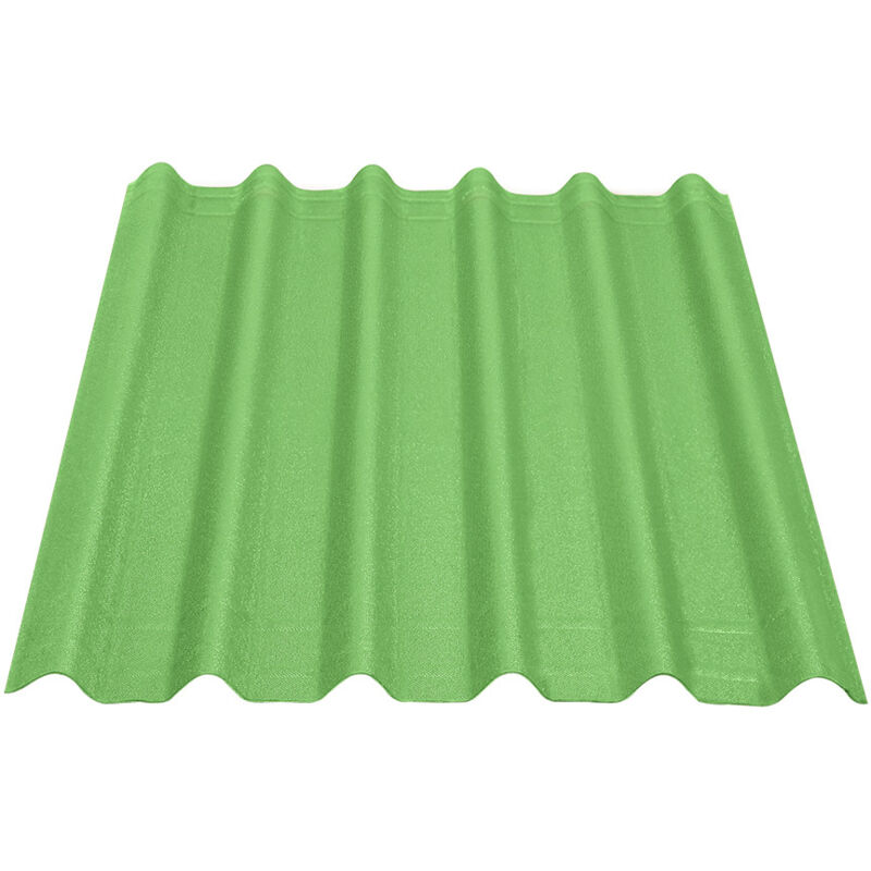 foto del prodotto lastra da copertura onduline dimensioni 100 x 82 cm. colore verde intense.