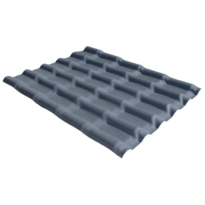 foto del prodotto lastra in pvc imitazione tegola mini, 110 cm x 90 cm colore grigio antracite, larghezza 90cm, lunghezza 110cm