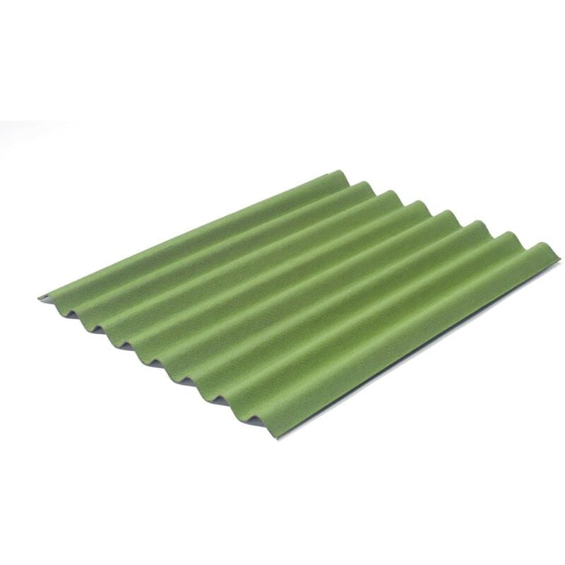 foto del prodotto lastra ondulata da copertura onduline dimensioni 100 x 76 cm. colore verde intense
