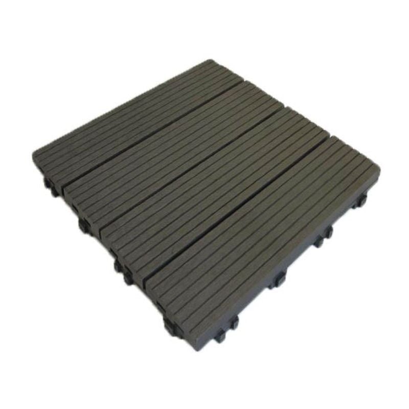 foto del prodotto lastra per terrazza in legno composito modulare 30 x 30 cm spessore 2,5 cm colore grigio carbone, larghezza 30 cm, lunghezza 30 cm,