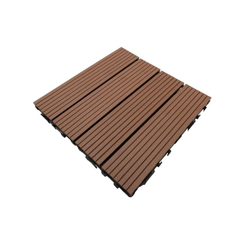 foto del prodotto lastra per terrazza in legno composito modulare 30 x 30 cm spessore 2,5 cm colore terracotta, larghezza 30 cm, lunghezza 30 cm, superficie