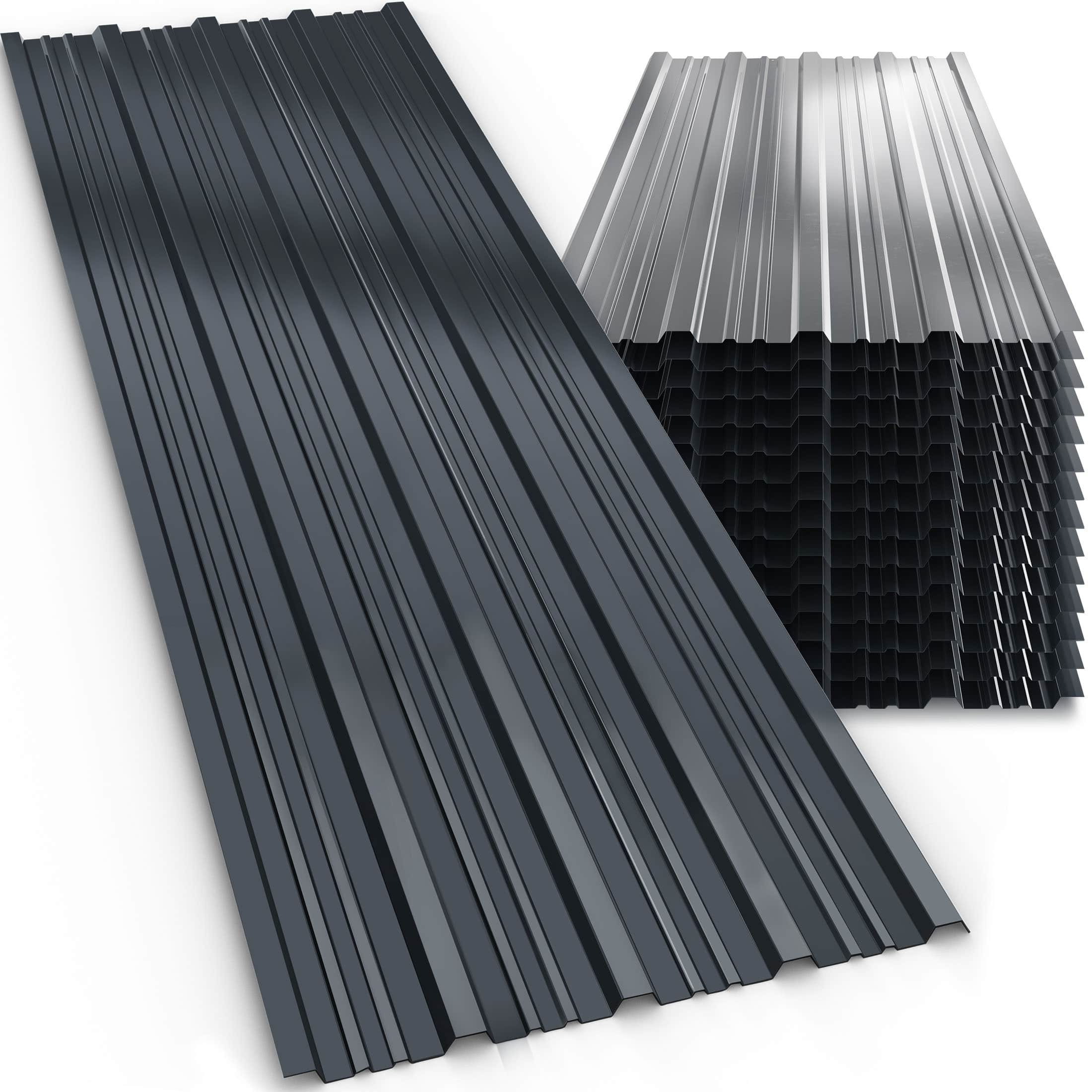 foto del prodotto lastra profilata trapezoidale set da 12 antracite 110x46cm