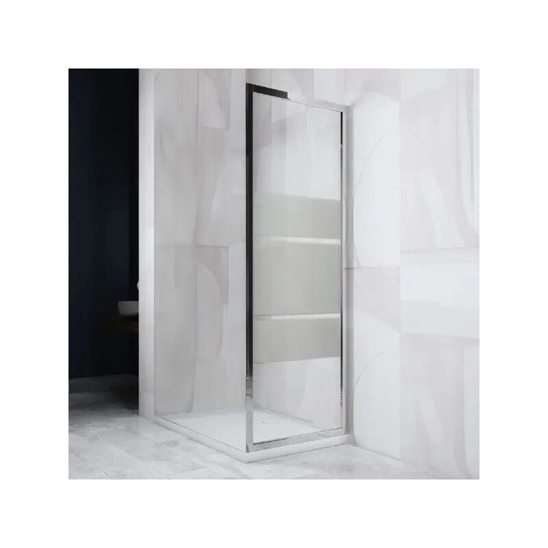 foto del prodotto lato fisso box doccia in vetro temperato serigrafato 6mm modello copernico h.195 est.cm68 70 vetro serigrafato ambra bathroom