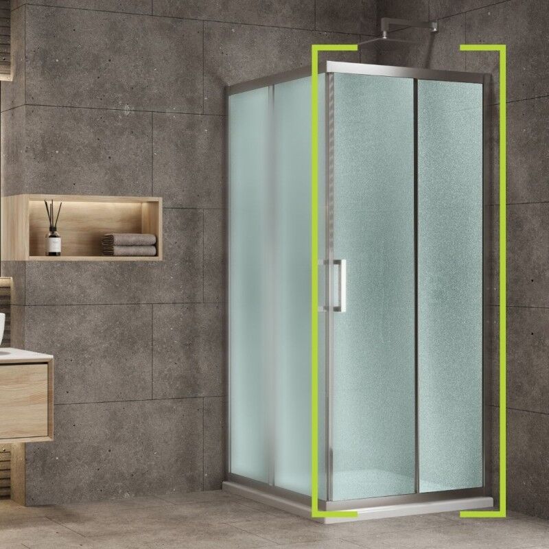 foto del prodotto lato porta box doccia angolare nicchia dafne cristallo 6 mm 75 cm stampato