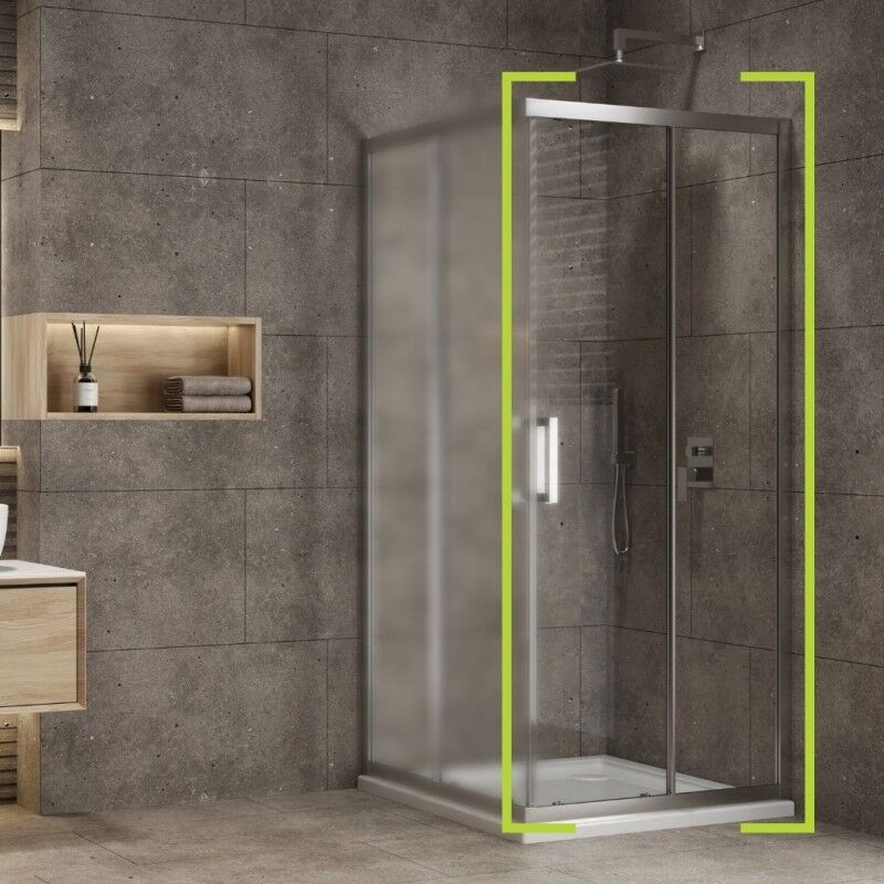 foto del prodotto lato porta box doccia angolare nicchia dafne cristallo 6 mm 80 cm trasparente