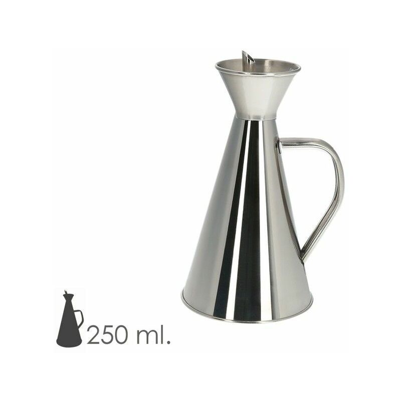 foto del prodotto lattina di olio in acciaio inox antigoccia da 250 ml.
