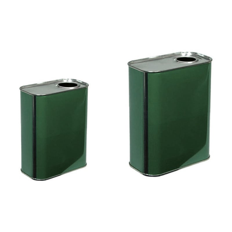 foto del prodotto lattina per olio rettangolare verde lt.0,5 cm.5,4x8,1x13,8h. bancale pz.1764 