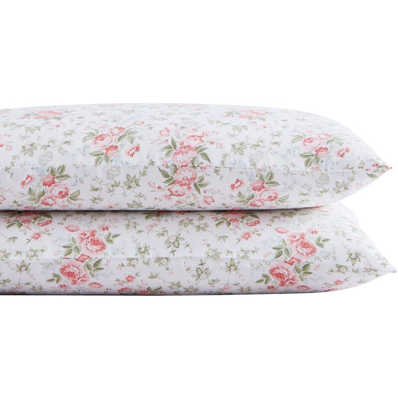 foto del prodotto laura ashley home set di federe standard, biancheria da letto in rasatello di cotone, liscio e resistente alle pieghe corallo ciliano, 2 pezzi 