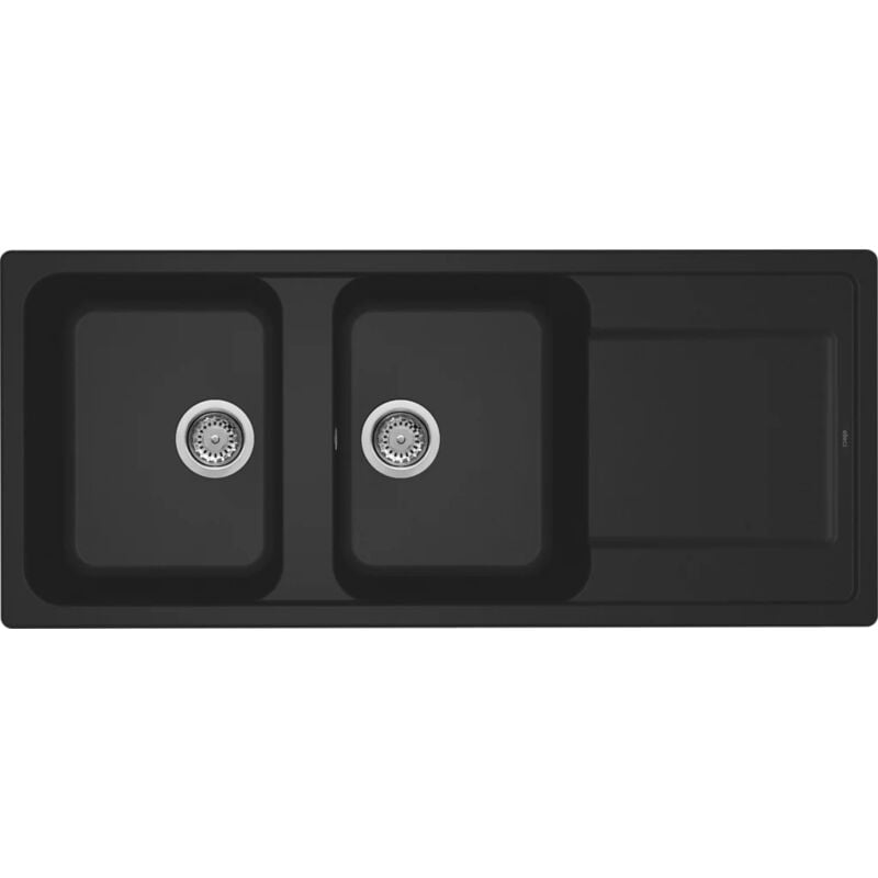 foto del prodotto lav. life 500 116x50 2 vasche gocciolatoio nero 40