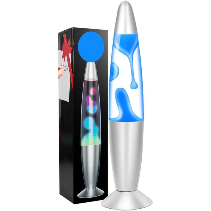 foto del prodotto lava lamp lampada lava vetro regalo arredo multicolor 35 cm design con luce