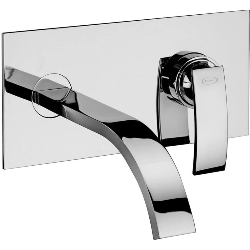 foto del prodotto lavabo a muro con piastra jacuzzi rubinetteria ottone cromato serie glint 0iq00497ja00