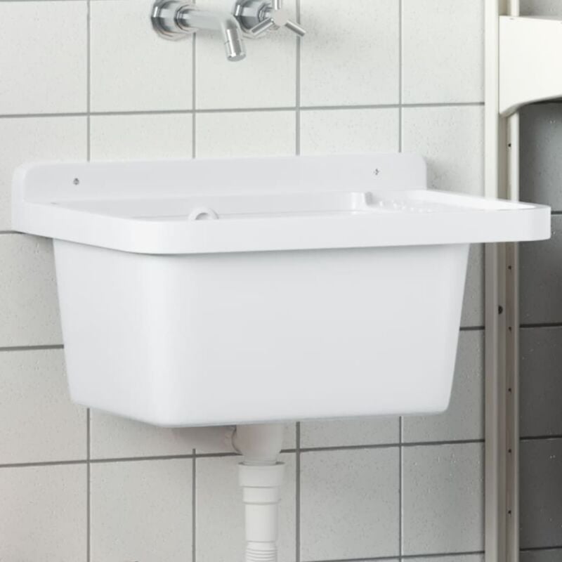 foto del prodotto lavabo a parete bianco 50x35x24 cm in resina vidaxl