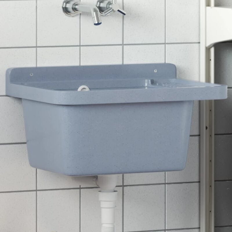foto del prodotto lavabo a parete grigio 50x35x24 cm in resina vidaxl