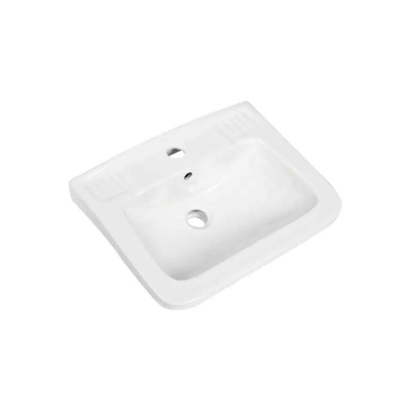 foto del prodotto lavabo a parete quadrato in ceramica bianca cm 45x35 barbottina