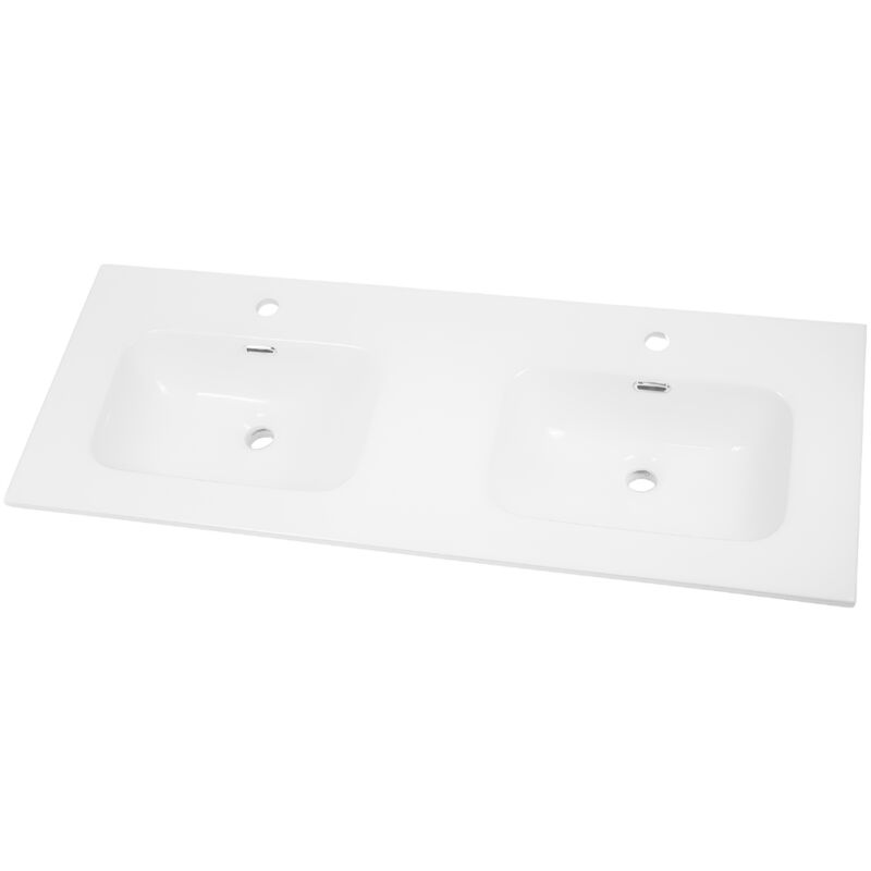 foto del prodotto lavabo ad incasso in ceramica bianco lucido per mobili bagno misure 121x46 cm confezione 1