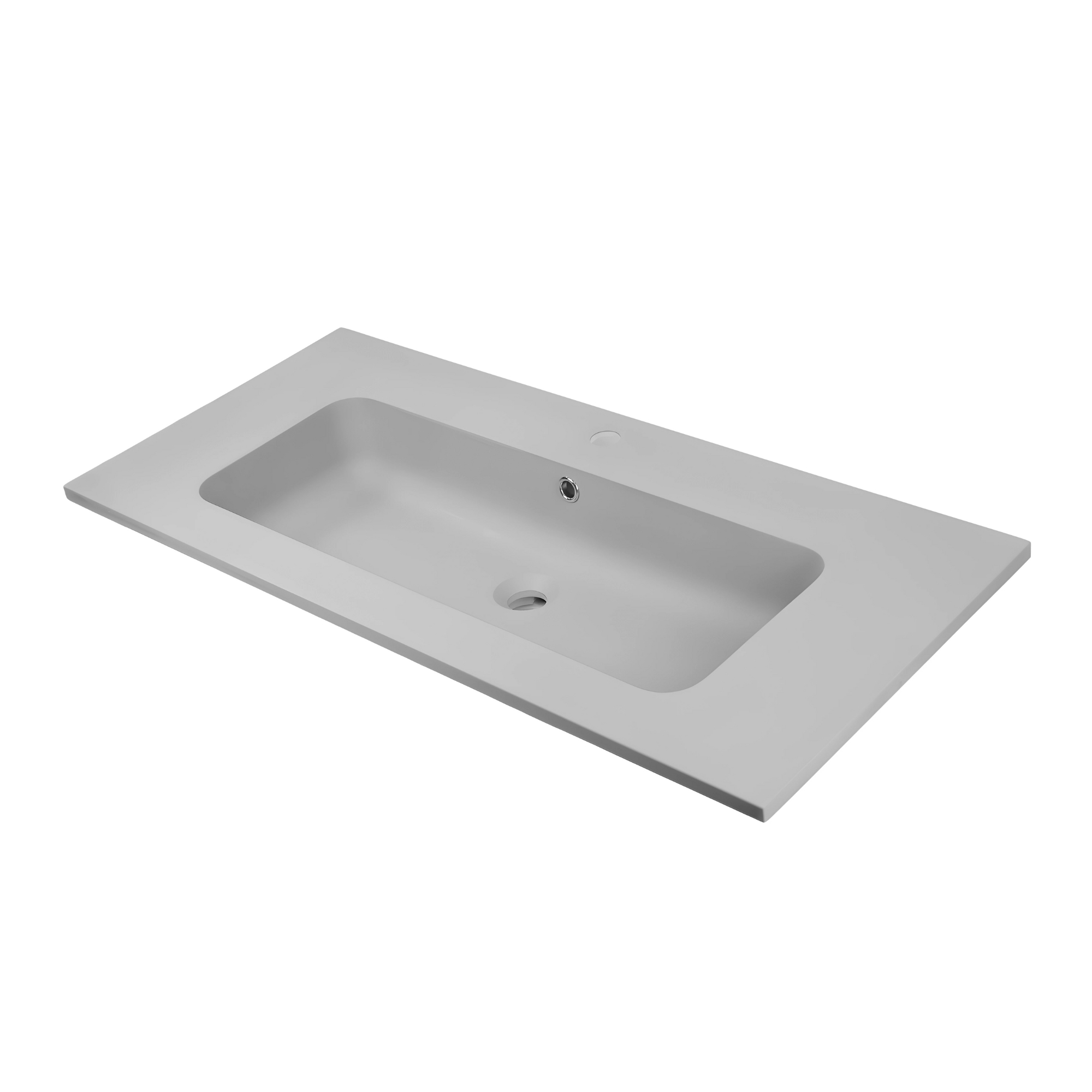 foto del prodotto lavabo ad incasso mineral marmo colore grigio cenere mobile composizione bagno misure 91x46 cm, confezione 1