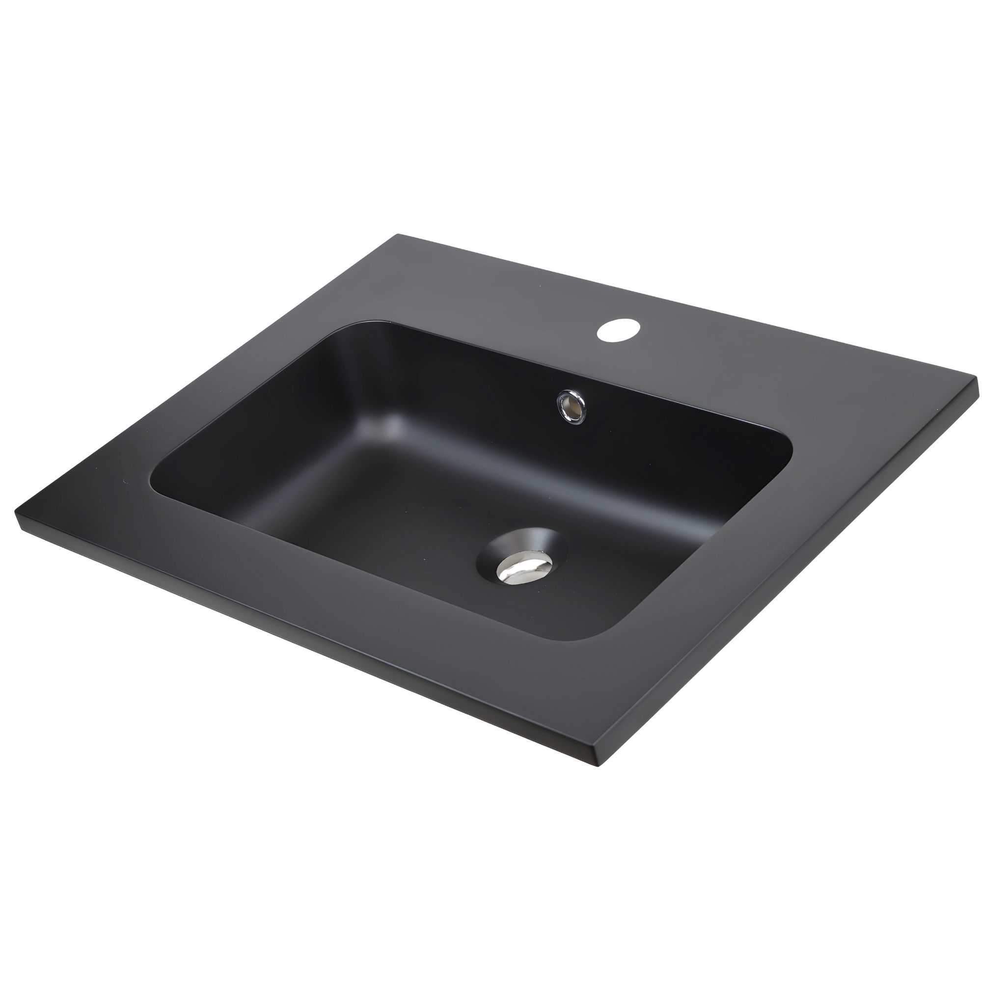 foto del prodotto lavabo ad incasso mineral marmo colore nero opaco mobile composizione bagno misure 81x46 cm, confezione 1