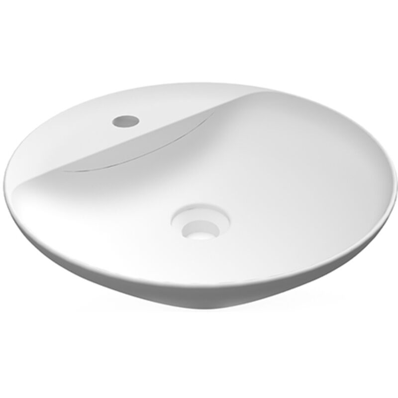 foto del prodotto lavabo appoggio tondo foro rubinetto rak ceramics bianco