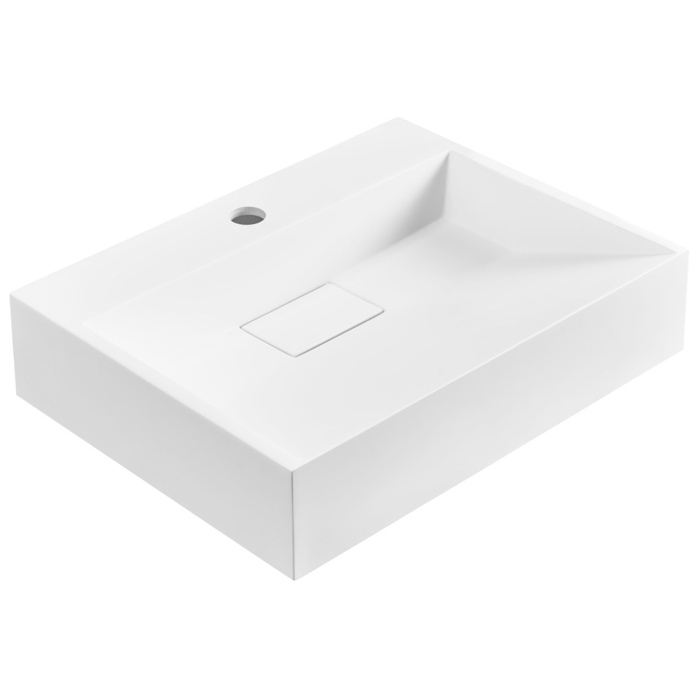 foto del prodotto lavabo bagno classico rettangolare in ceramica finitura lucida 50 x 38 cm bianco lavello da bagno rettangolare