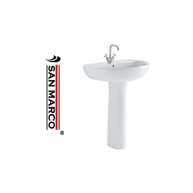 foto del prodotto lavabo bagno geberit colibr 2 cm 65 con colonna con sifone di scarico