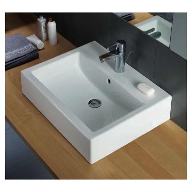 foto del prodotto lavabo bagno pozzi ginori closer con bacino rettangolare 60 cm lavabo e sifone basic