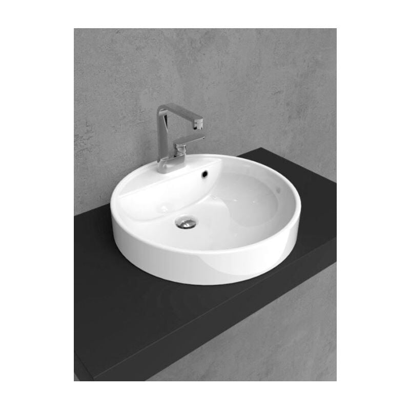 foto del prodotto lavabo bianco incasso monoforo twin set 52 flaminia
