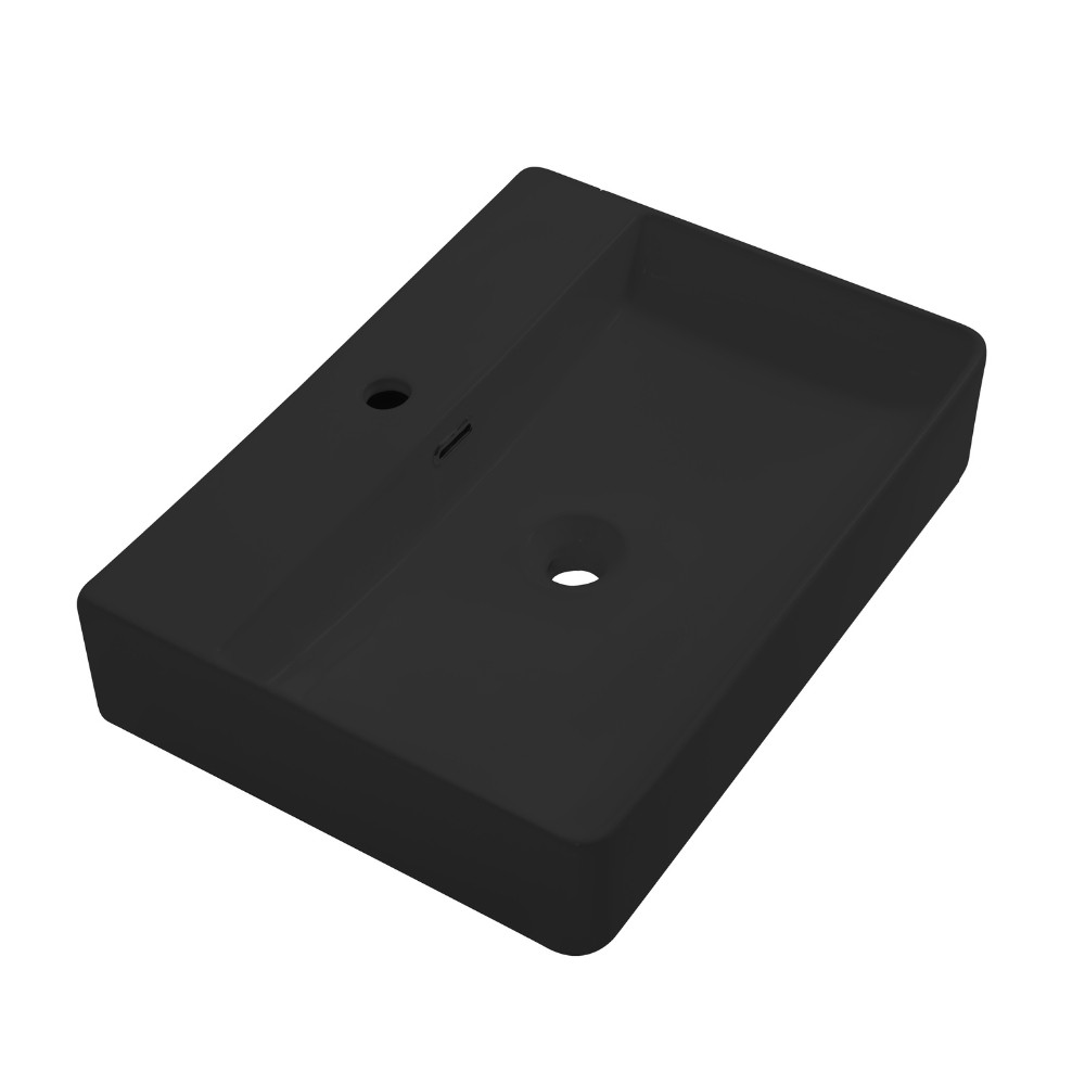 foto del prodotto lavabo ceramica 60x42x13 cm nero opaco