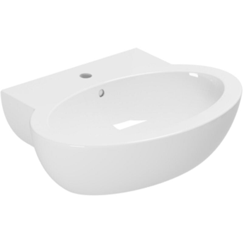 foto del prodotto lavabo comoda sospeso 65x50 monoforo bianco lucido di ceramica