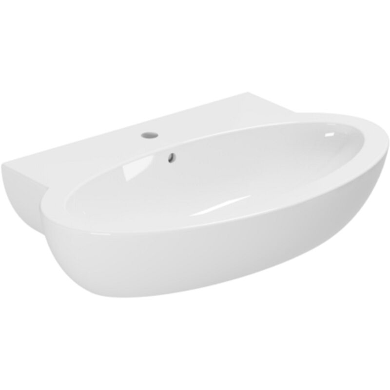 foto del prodotto lavabo comoda sospeso 80x50 monoforo bianco lucido di ceramica