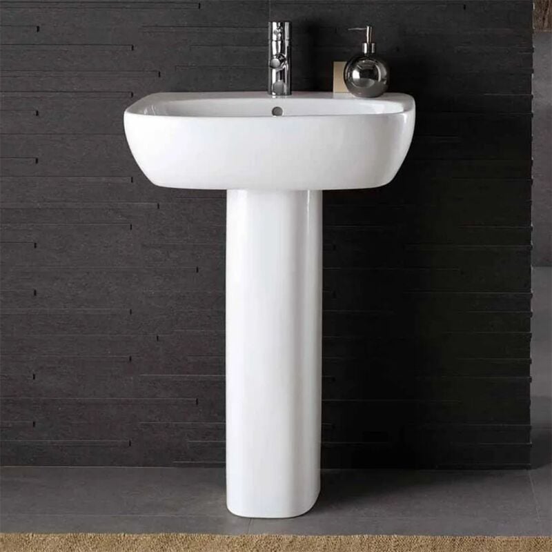 foto del prodotto lavabo con colonna geberit 50 cm bianco lucido fantasia
