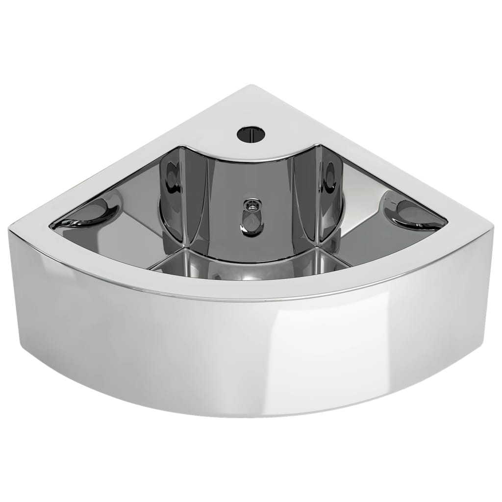 foto del prodotto lavabo con troppopieno 45 x 32 x 12,5 cm ceramica argento 02 0002586