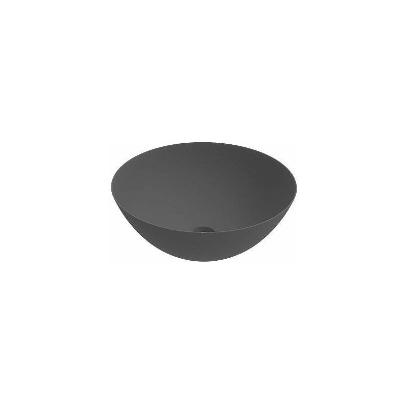 foto del prodotto lavabo d appoggio in ceramica grigio opaco con dimensioni 416x155 mm ercos musa blcerbmusa0001 grigio opaco