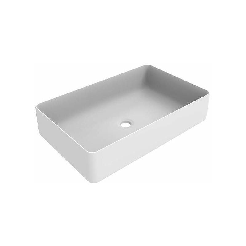 foto del prodotto lavabo d appoggio rettangolare colore bianco opaco da 580x360 mm ercos musa blceromusa0012 bianco opaco