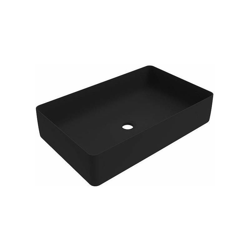 foto del prodotto lavabo d appoggio rettangolare con dimensioni 580x360 mm colore nero opaco ercos musa blcernmusa0012 nero opaco