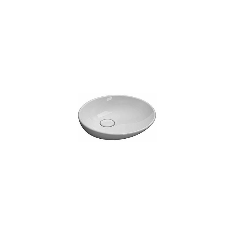 foto del prodotto lavabo d arredo appoggio senza foro cm. 50x50 bianco lucido di