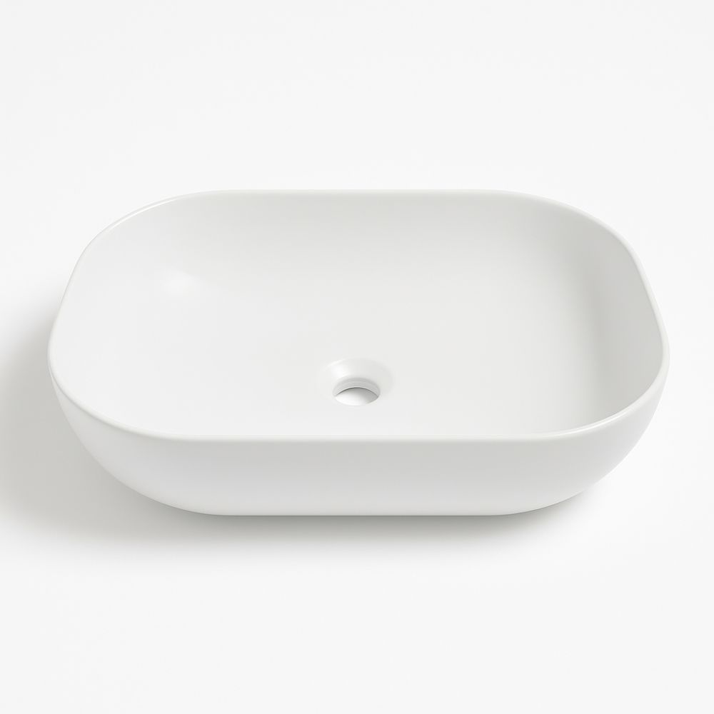 foto del prodotto lavabo da appoggio ceramica bianco rettangolare arredo bagno 50,5x40,5x14 cm finitura opaco, confezione 1