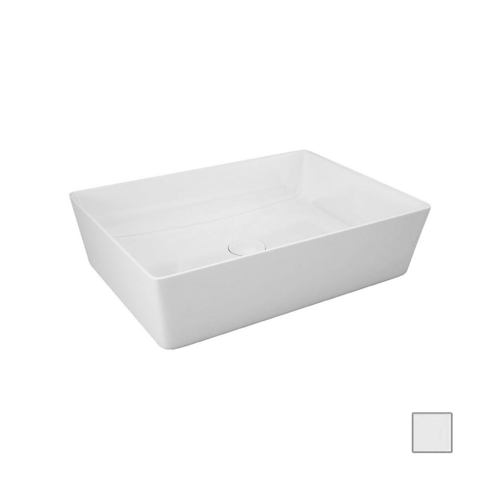 foto del prodotto lavabo da appoggio feeling rettangolare bianco opaco