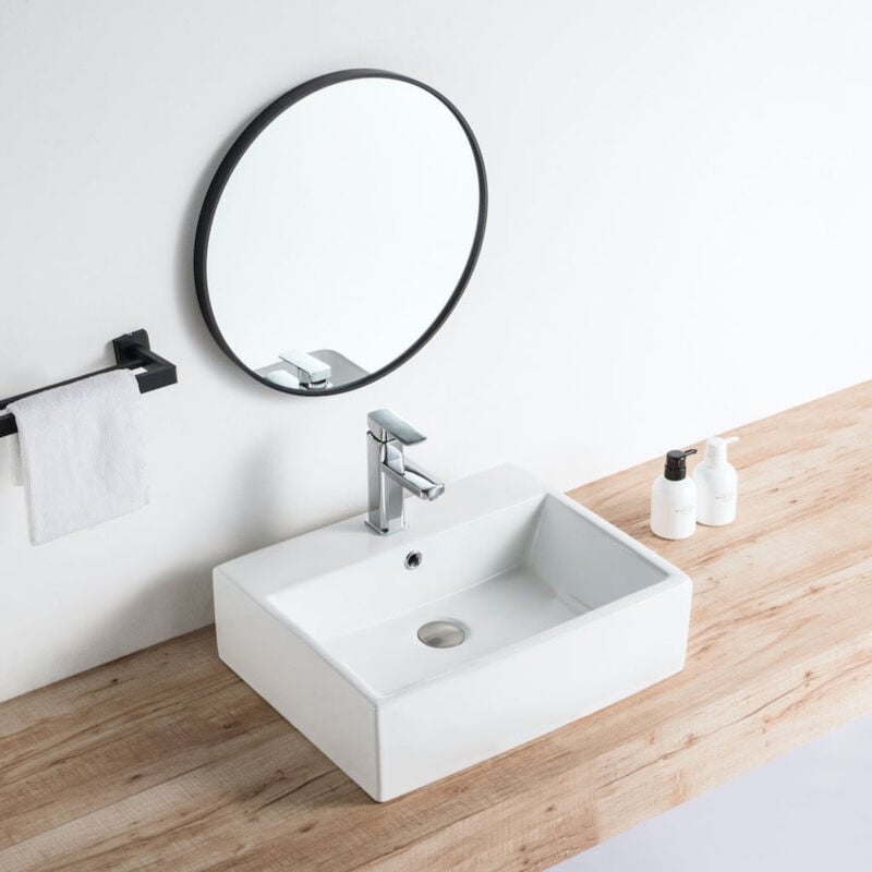 foto del prodotto lavabo da appoggio in ceramica corrientes 53 x 42 cm