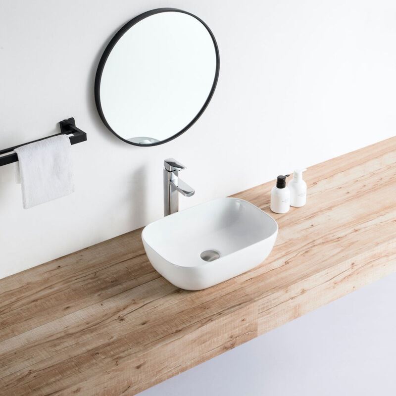 foto del prodotto lavabo da appoggio in ceramica cuarto 45.5 x 32.5 cm
