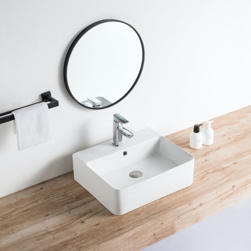 foto del prodotto lavabo da appoggio in ceramica venado l 52 x 42 cm