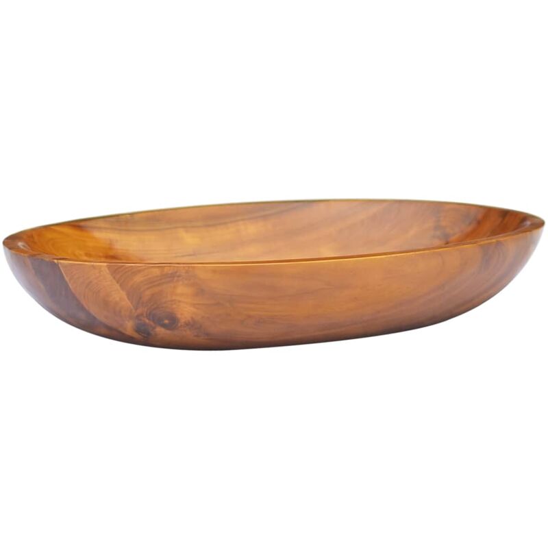 foto del prodotto lavabo da appoggio lavandino bagno in legno massello di teak 60x40x10 cm kwi9520 bonnevie marrone