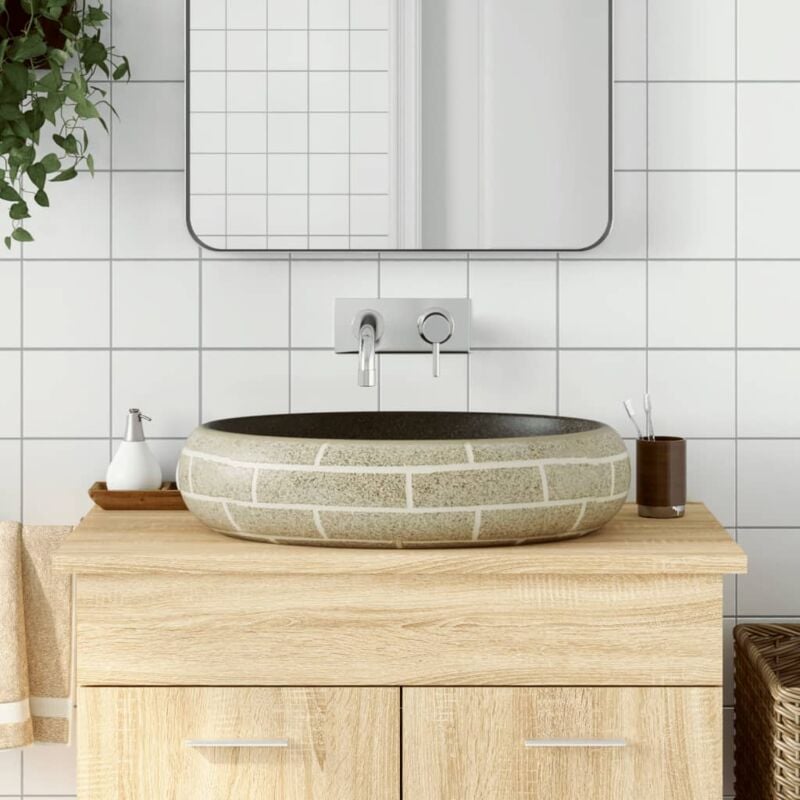 foto del prodotto lavabo da appoggio multicolore ovale 59x40x15 cm ceramica vidaxl