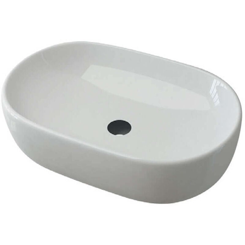 foto del prodotto lavabo da appoggio ovale ceramica bianco lucido 60 cm