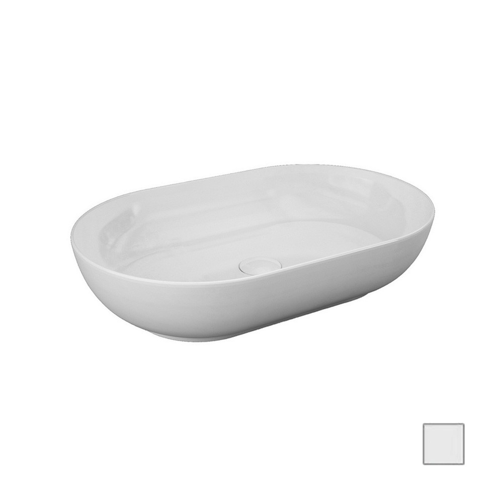 foto del prodotto lavabo da appoggio ovale feeling bianco opaco
