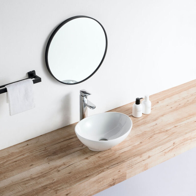 foto del prodotto lavabo da appoggio ovale in ceramica posadas 40.5 x 33 cm