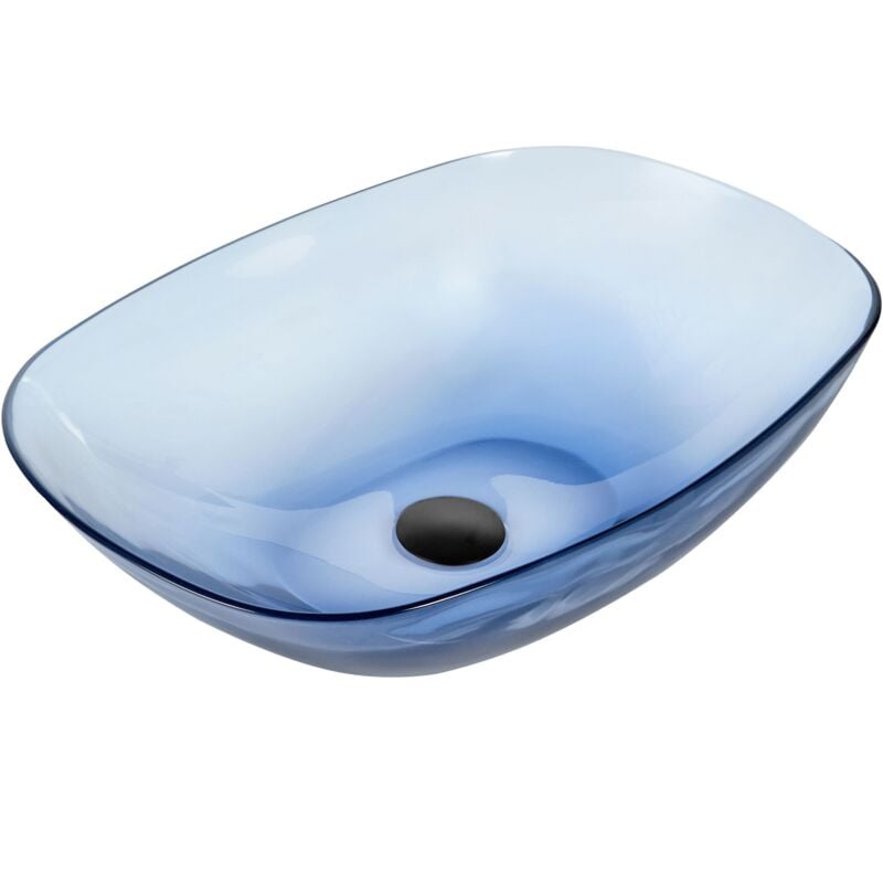 foto del prodotto lavabo da appoggio per bagno superficie solida semitrasparente 540 x 360 mm blu moengo