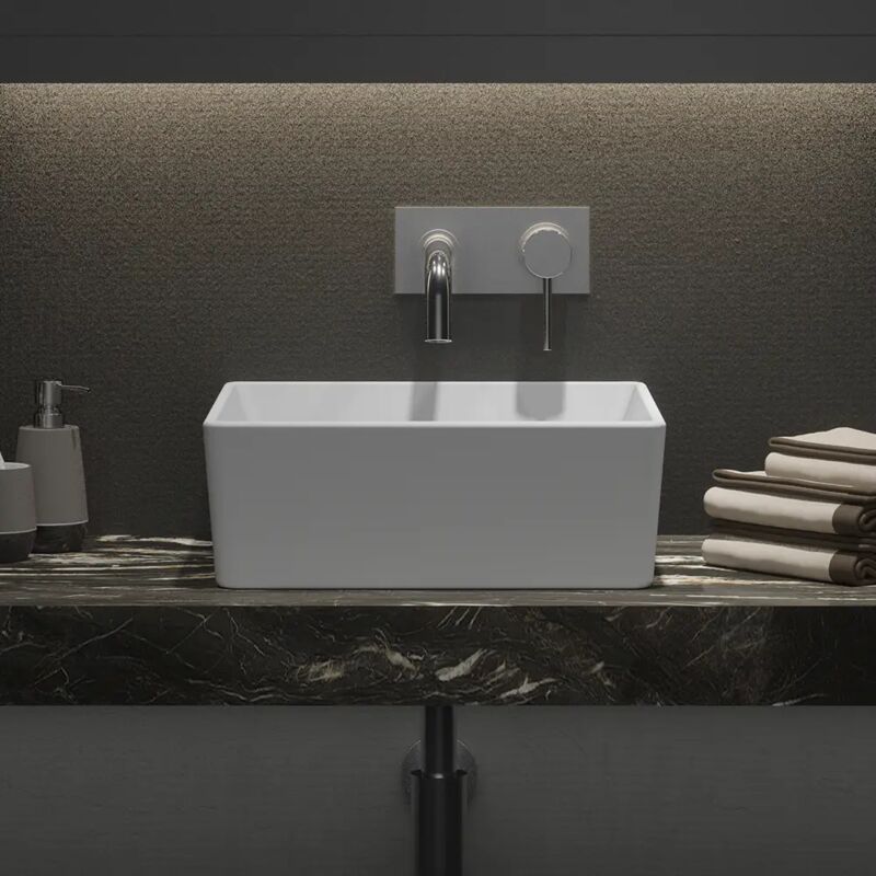 foto del prodotto lavabo da appoggio quadrato 39,5x39,5x14 cm bianco